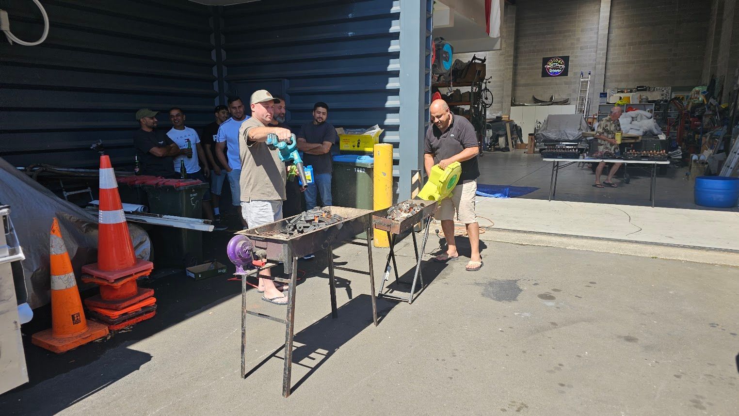 Group of people at an outdoor workshop event