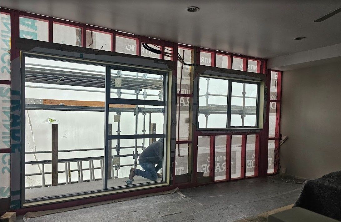 Framing with new aluminium window