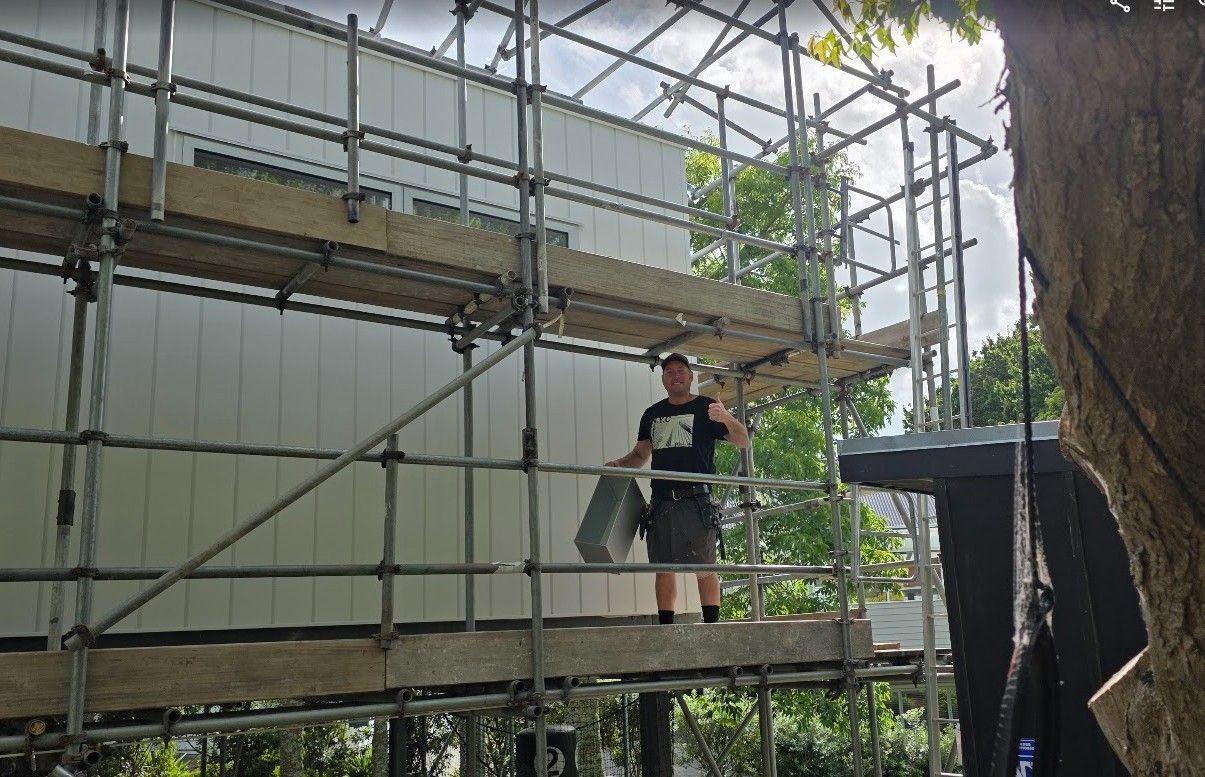 Man on scaffold