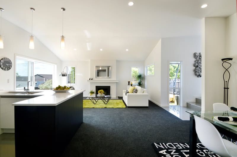 Living area and kitchen
