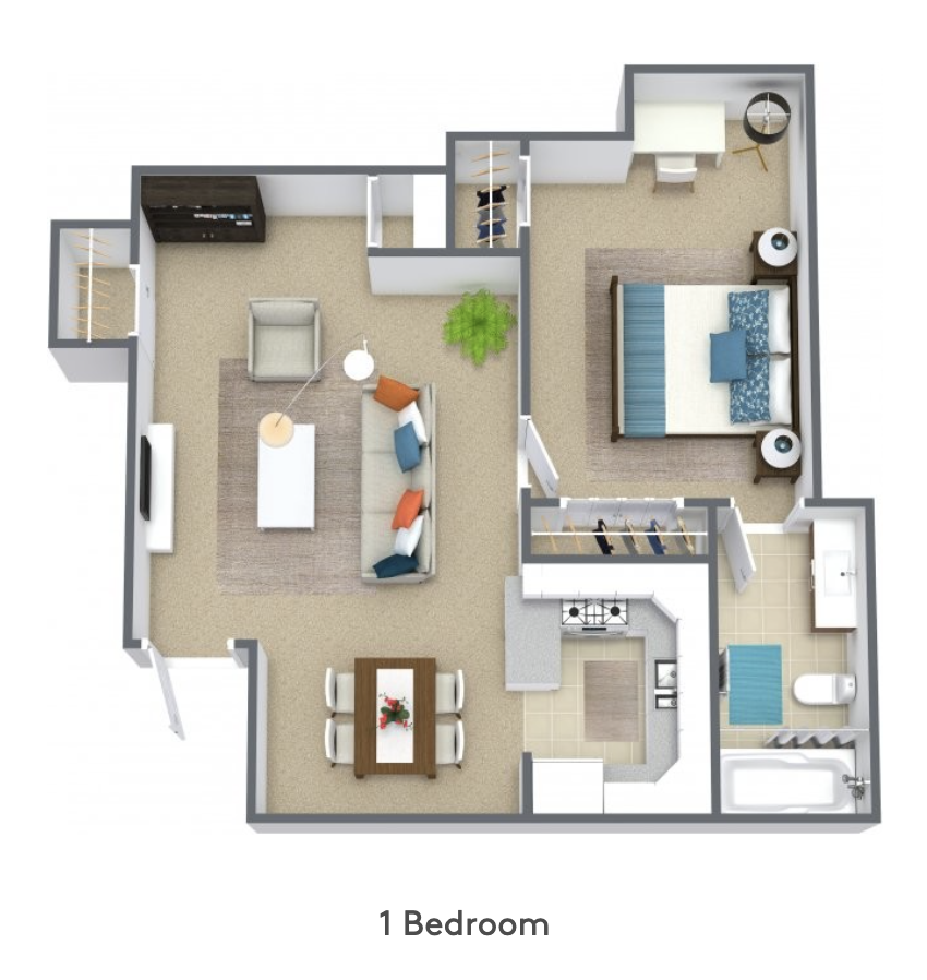 1 bedroom floorplan