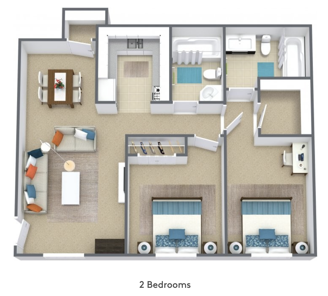 2 bedroom floorplan