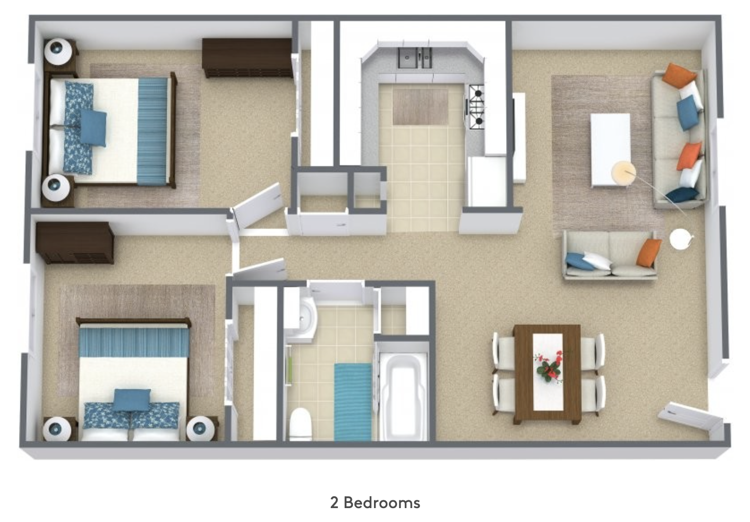 2 bedroom floorplan 2