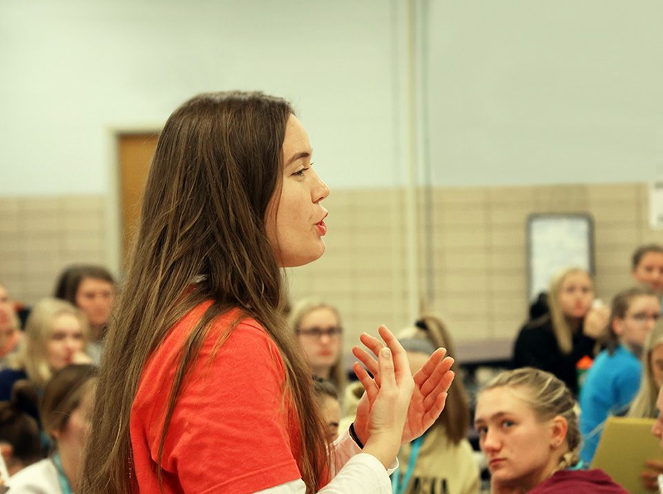 woman speaking