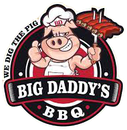 Big Daddy’s BBQ logo with smiling chef and pig mascot holding a BBQ platter and fork