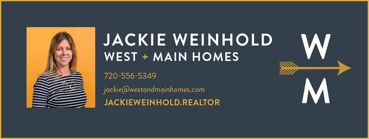 Jackie Weinhold, Realtor, with photo on orange background.