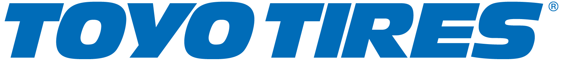 Logo for Toyo Tires, in a blue, bold font.