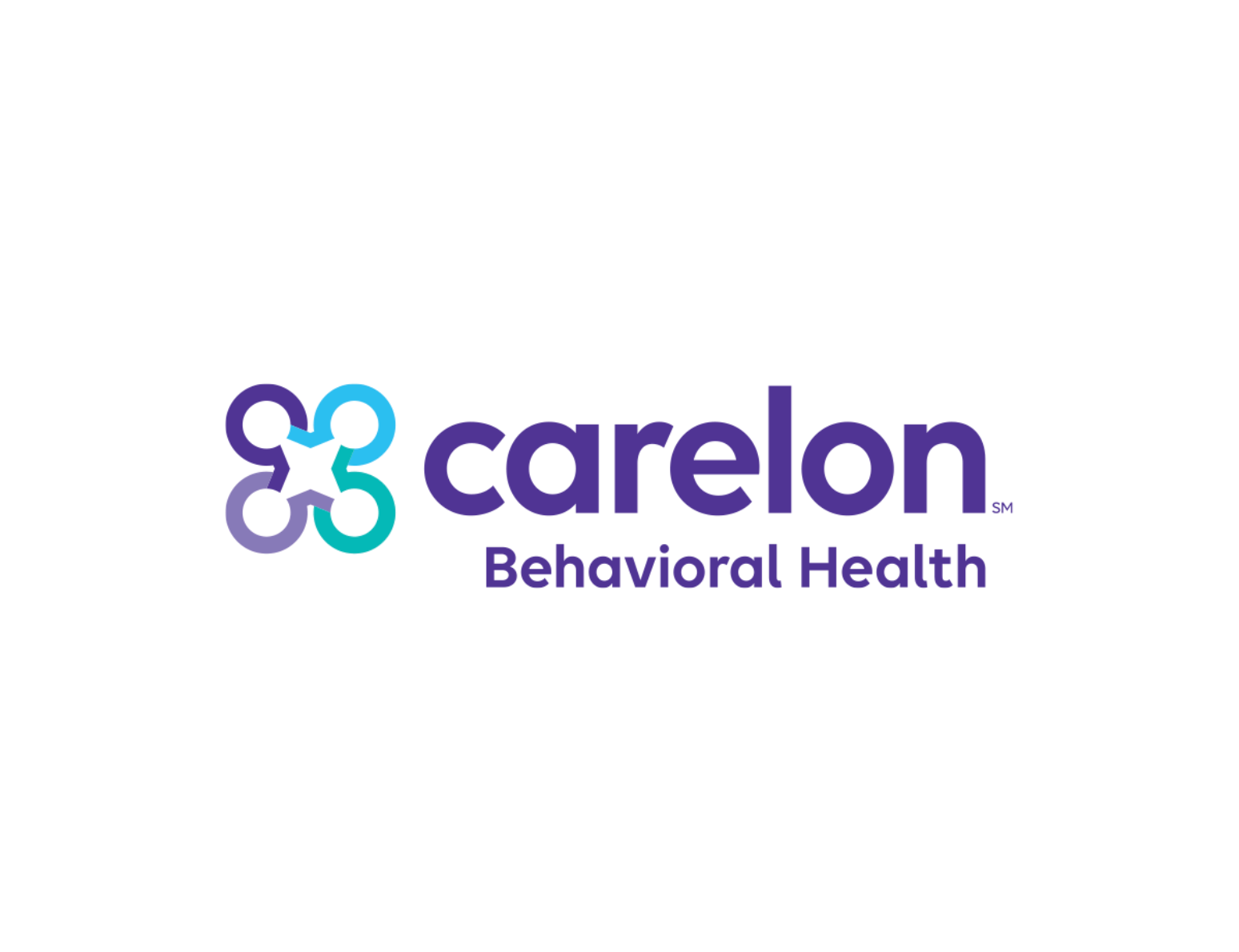 Carelon Behavioral Health logo with a blue and purple symbol and text.