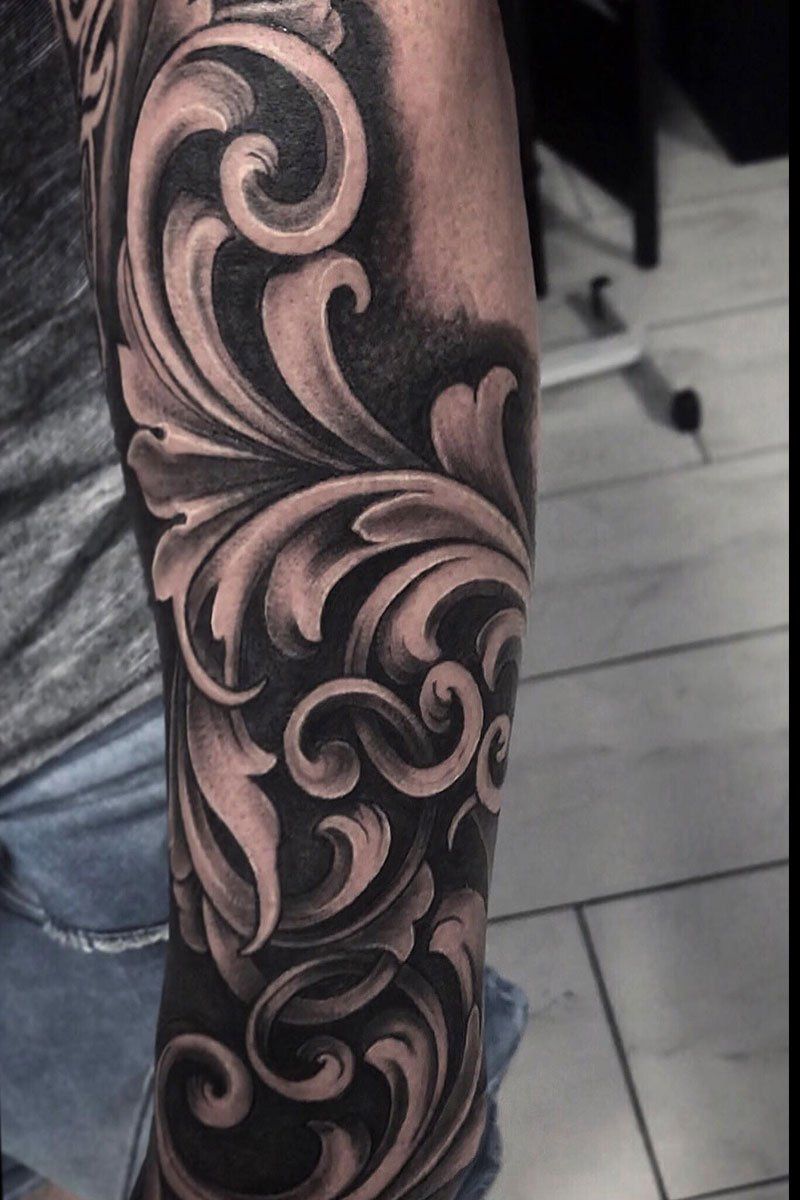 A close up of a tattoo on a person 's arm