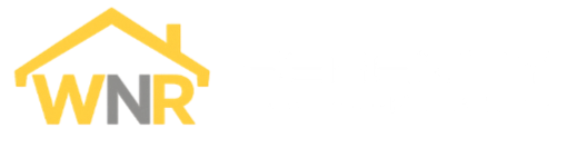 Yellow WNR logo with a roof outline above the letters