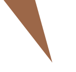 A brown triangle on a white background.