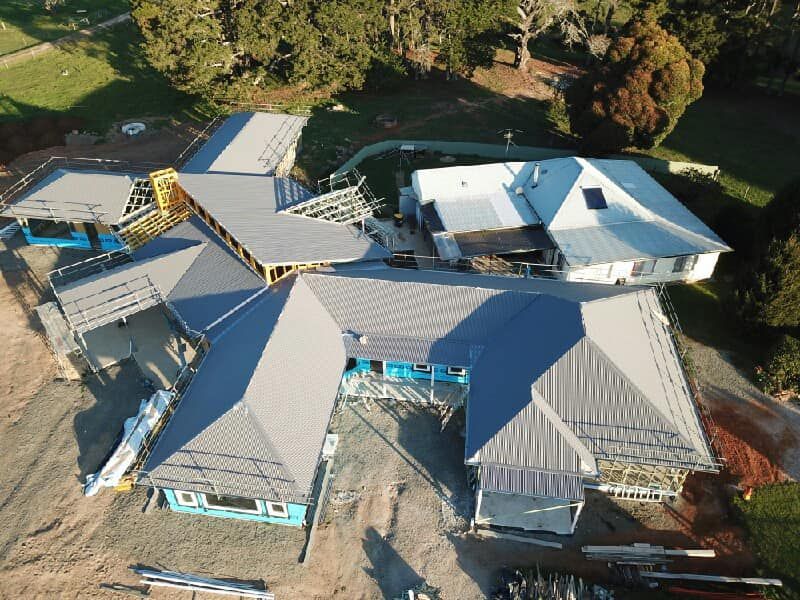 An Aerial View of A Large House Under Construction — GMT Builders Pty Ltd in Burradoo, NSW