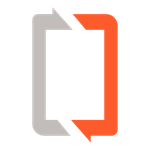 Gray and orange arrows form a rectangle, suggesting refresh or loop.