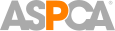 The aspca logo is gray and orange on a white background.