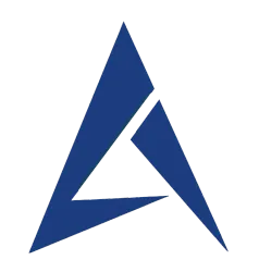 A blue and white triangle with the letter a on it. It's the Auglaize County ESC logo mark.