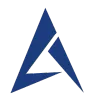 A blue and white triangle with the letter a on it. It's the Auglaize County ESC logo mark.