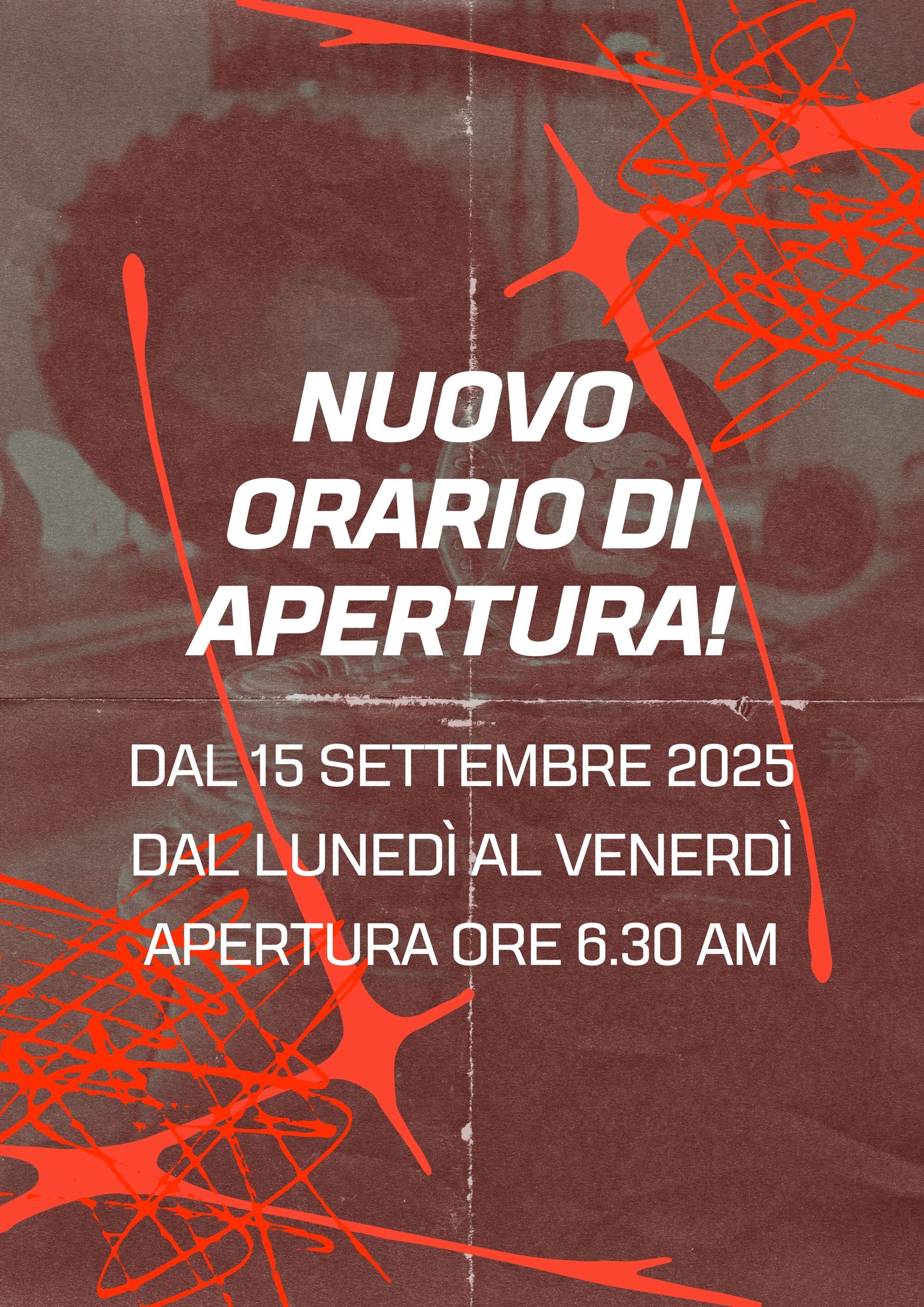 Nuovo orario di apertura: dal 15 settembre 2025, lunedì-venerdì, apertura ore 6:30 AM.