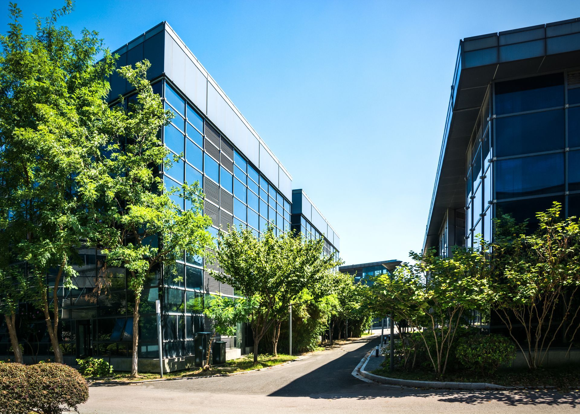 Exterior of a modern small office building. Exterior of a modern small office building.