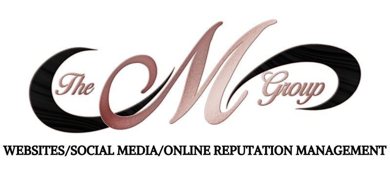 Logo reading “The M Group” with the tagline “Websites/Social Media/Online Reputation Management”