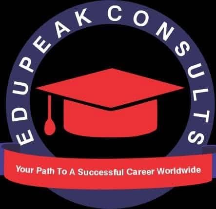 EduPeakConsults logo with red graduation cap and slogan “Your Path To A Successful Career Worldwide”