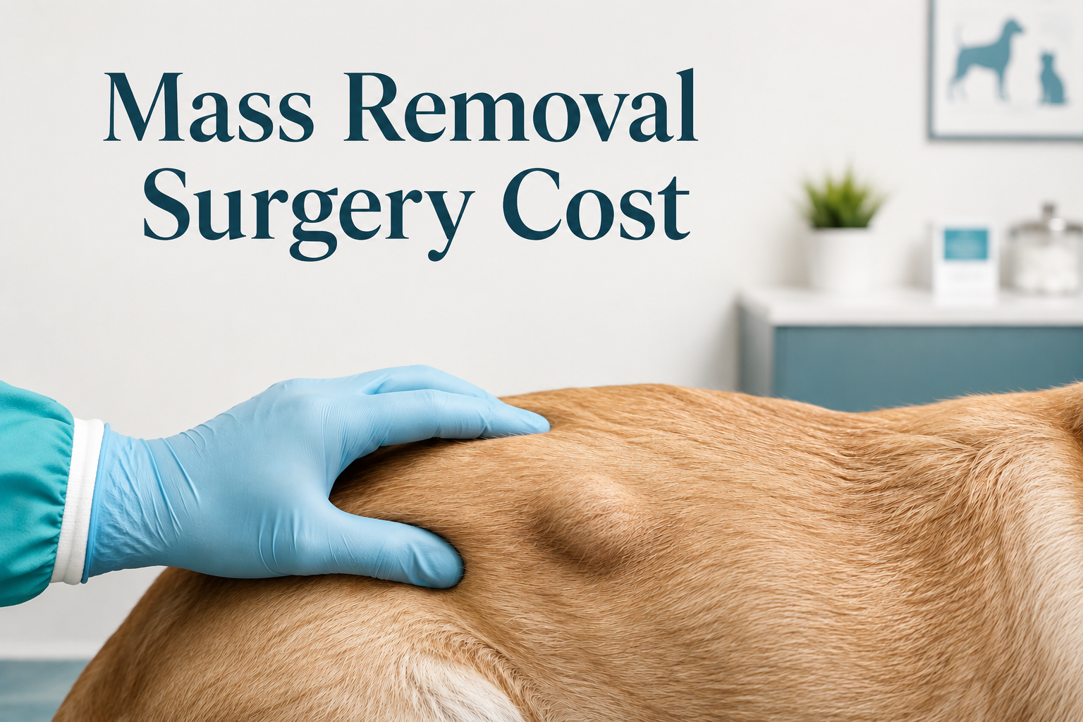 Veterinarian examining dog's skin during mass removal consultation