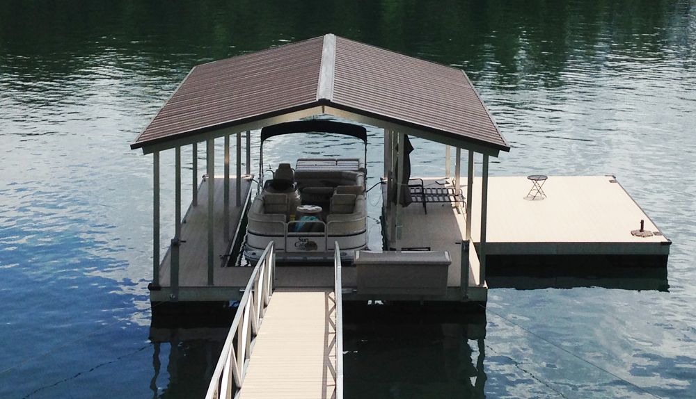 Burnished slate roof with buckskin decking - Dock Solutions of Kentucky | Lexington, KY