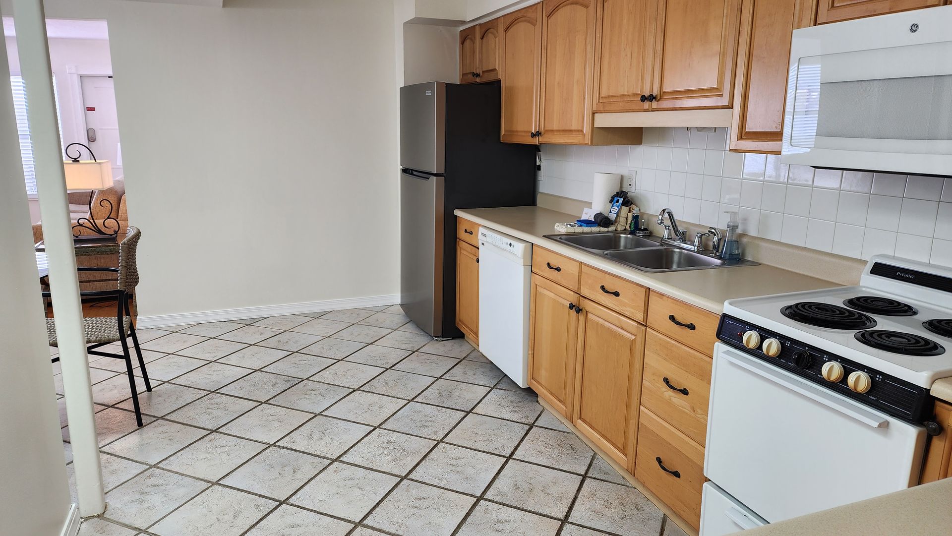 Fully equipped kitchen at By the Beach Rentals vacation rental in Clearwater