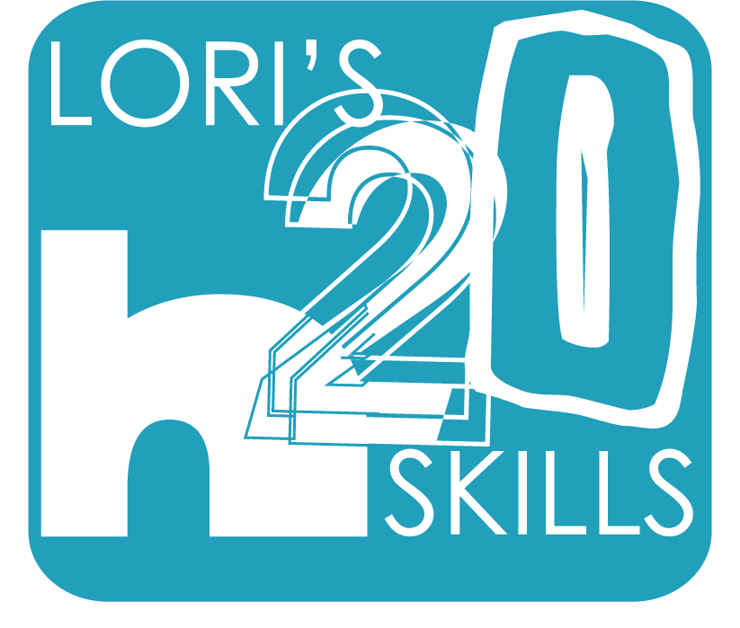 Lori 's 20 skills logo on a blue background
