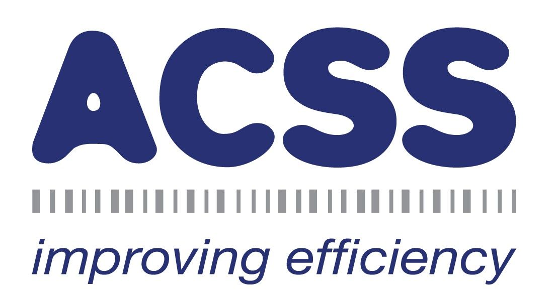 A blue and white ACSS logo for improving efficiency