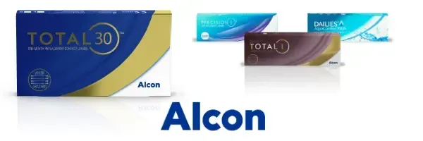 A box of contact lenses with the word alcon on it