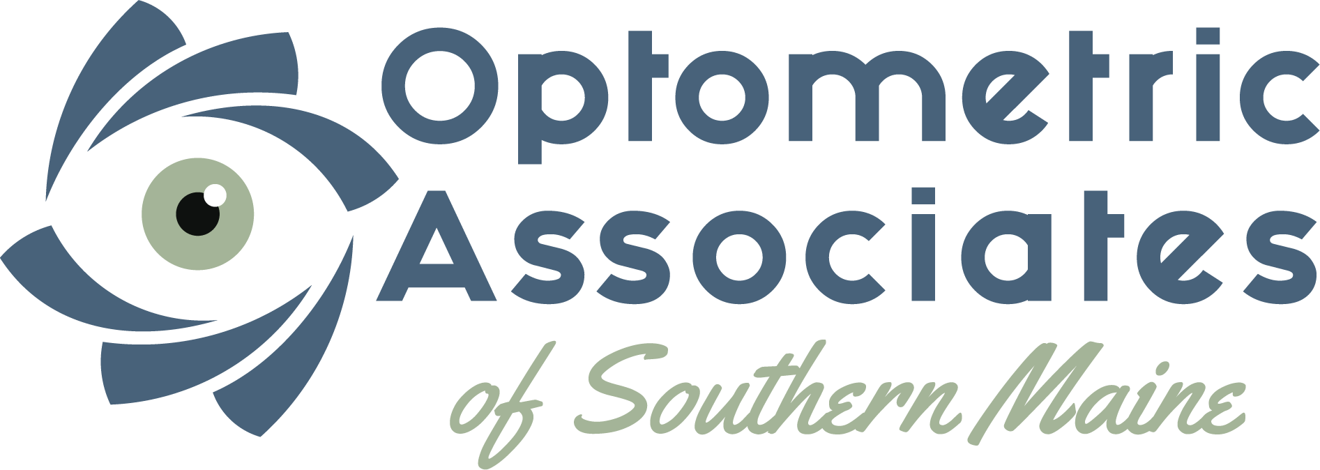 The logo for optometric associates of southern maine