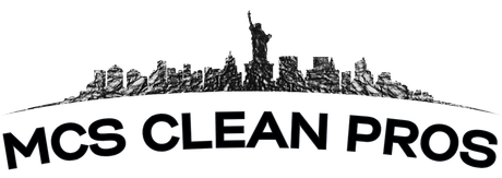 MCS Clean Pros logo with a city skyline silhouette in black and gray