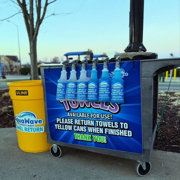 aquawave express car wash detail and amenities cleaning cart