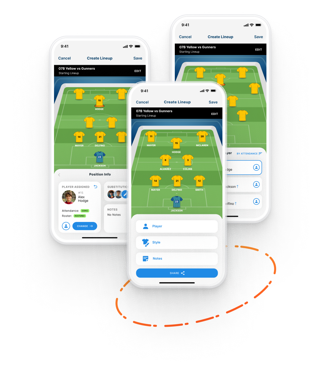 Byga Tryouts Byga youth sports club management with laptop and tablet view of tryout signup form and tryout player entries