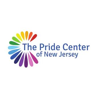 Logo for The Pride Center of New Jersey: rainbow swirl design next to blue text.