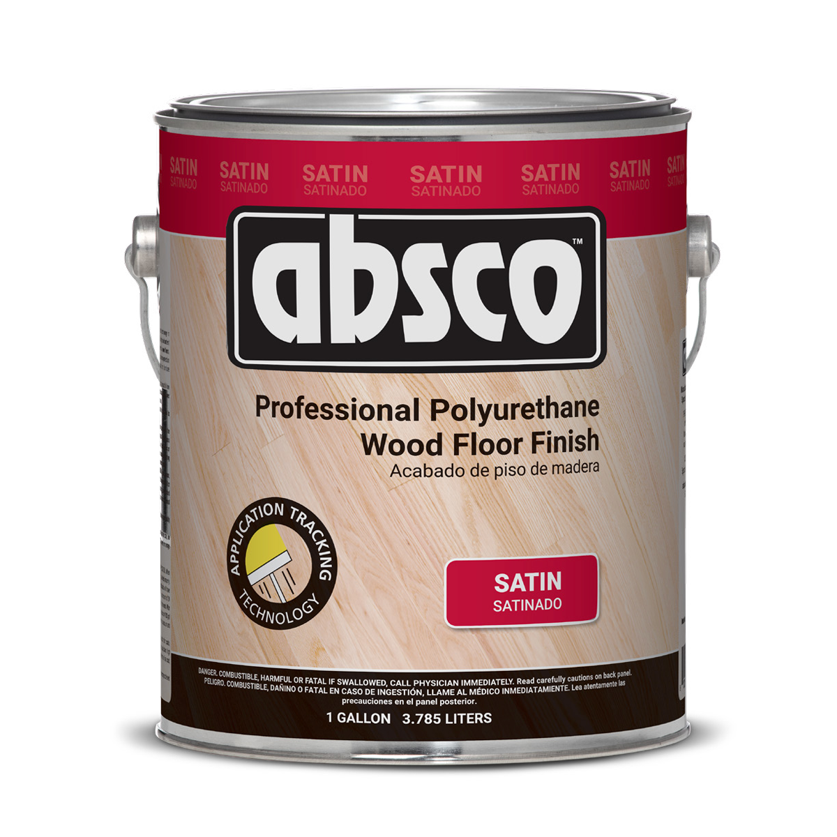 Can of Absco Professional Polyurethane Wood Floor Finish in satin.