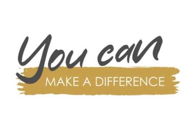 “You can make a difference” in black script over a gold brushstroke banner.