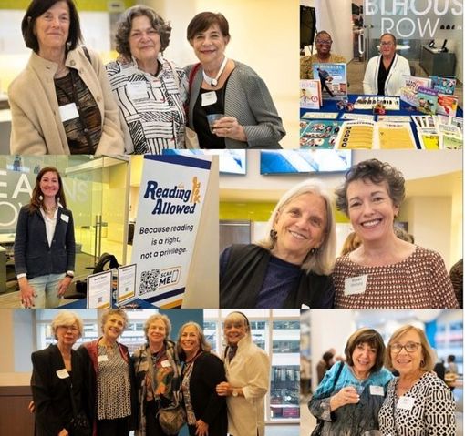 Collage of volunteers at a resource fair, smiling beside tables, banners, and a “Roadway Alliance” sign