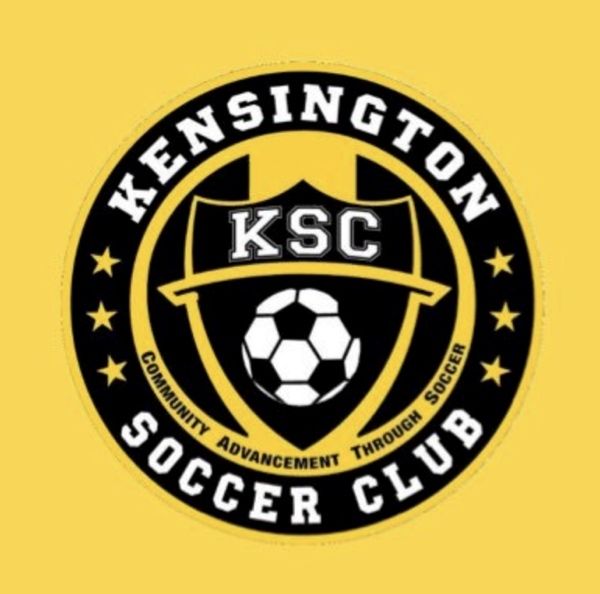 Kensington Soccer Club logo in black and gold with a soccer ball and KSC crest