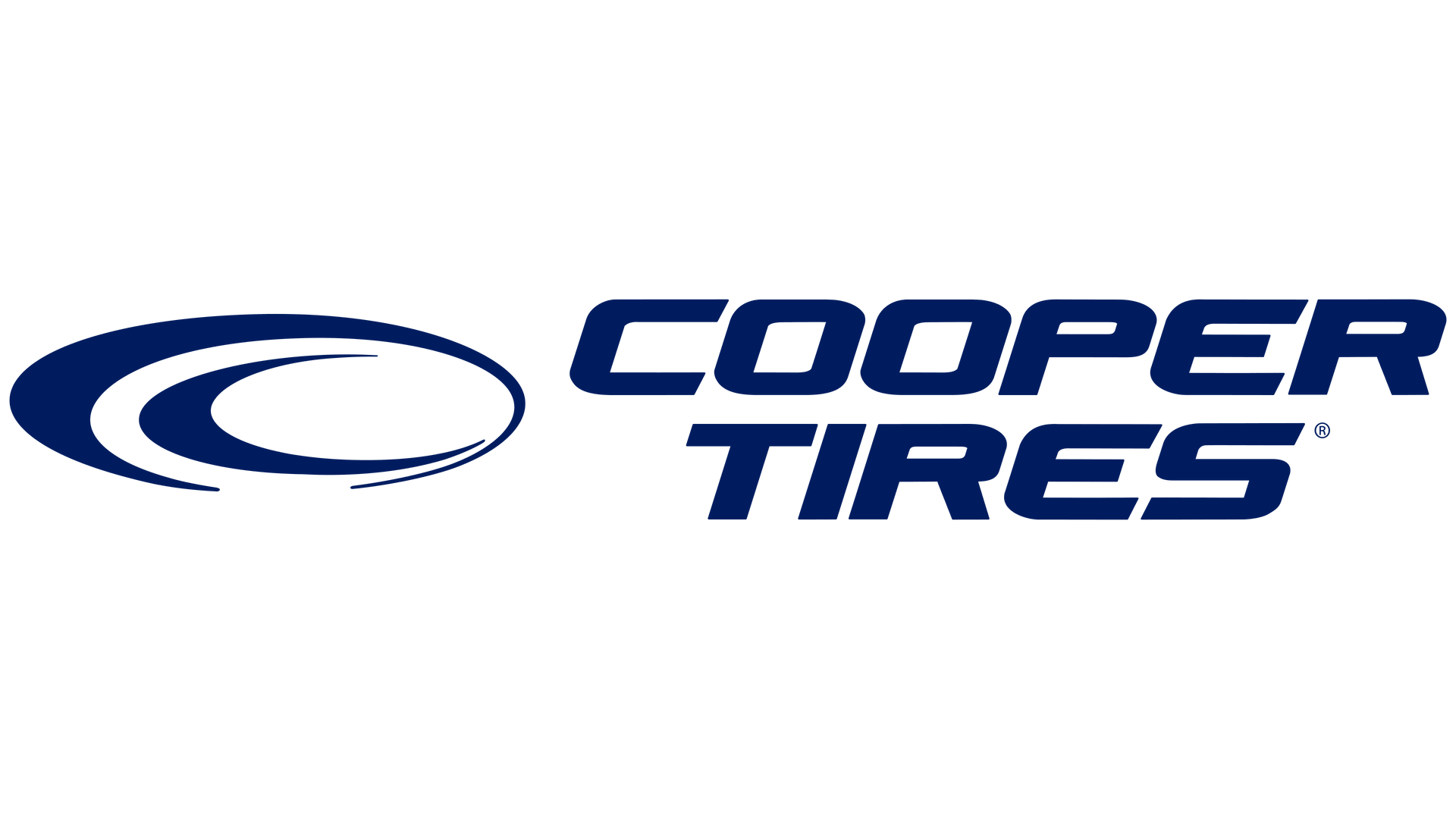 The dark blue Cooper Tires logo featuring a stylized oval icon next to the brand name in a bold, sans-serif font.