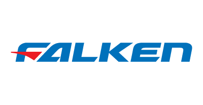 The Falken logo: blue bold sans-serif text with a stylized red arrow pointing right within the letter F.