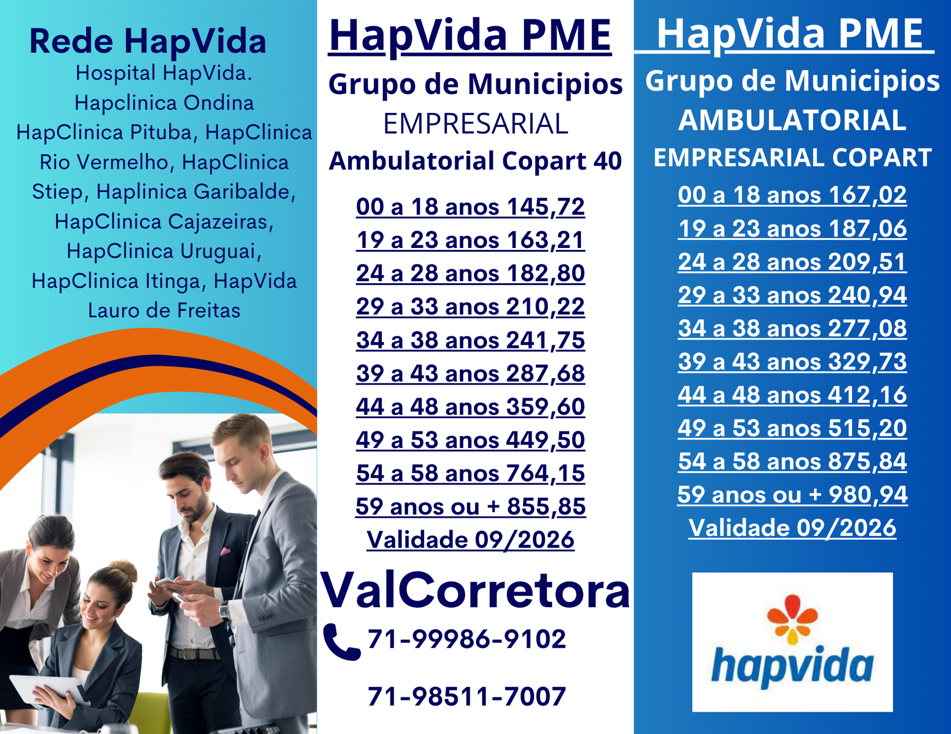 tabelas de preços hapvida