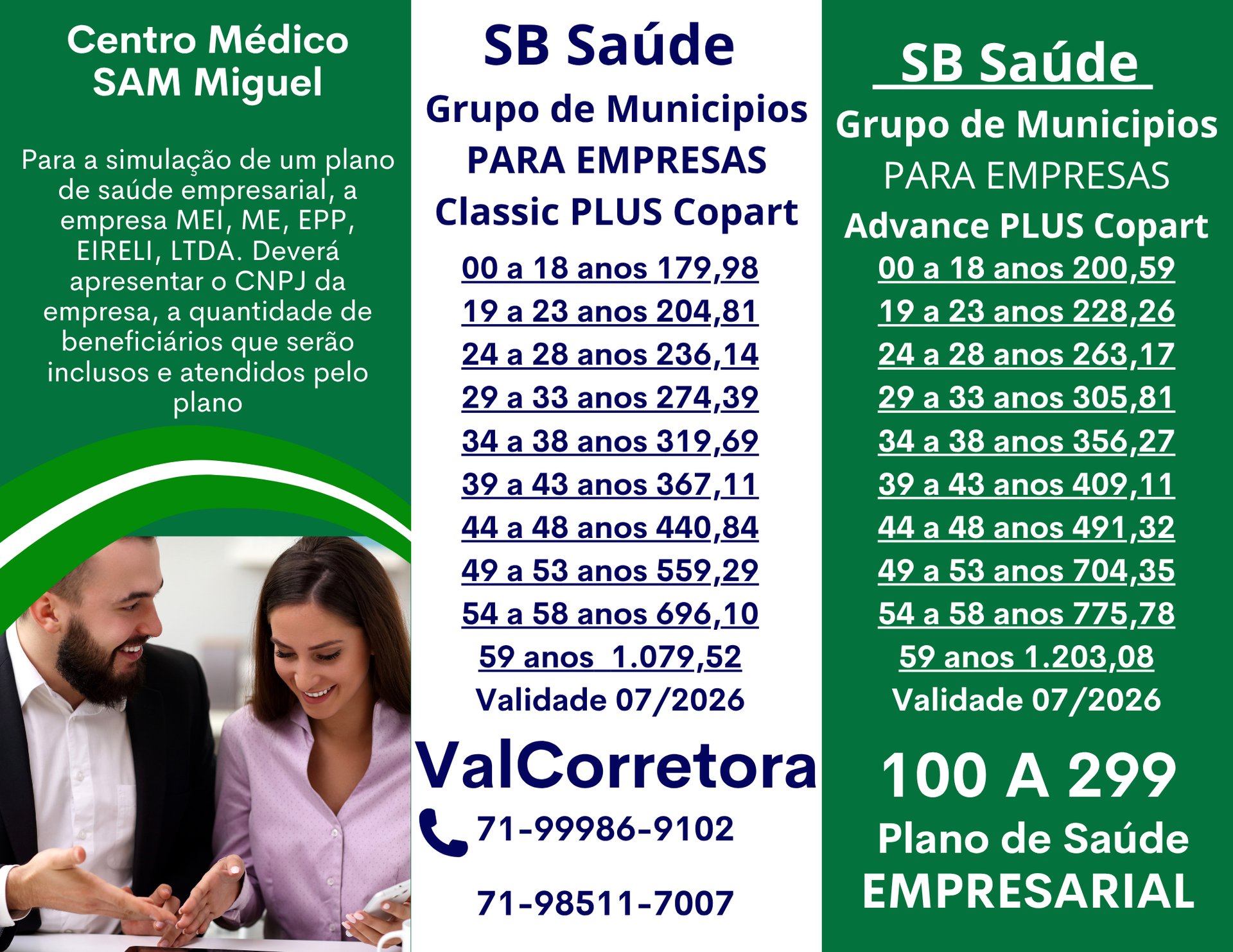 tabela de preço plano de saude para empresa