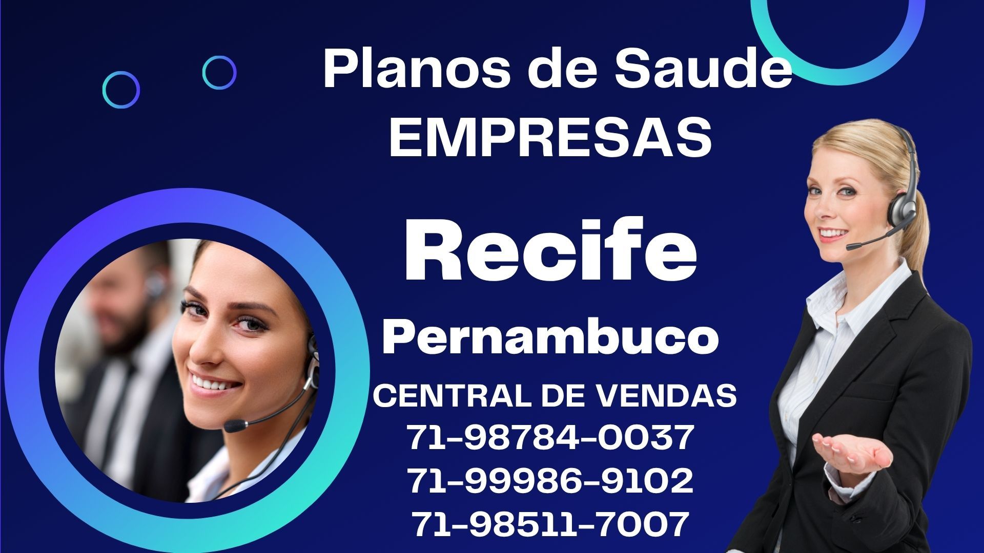 Anúncio de plano de saúde para empresas em Recife, Pernambuco. Números de contato e atendentes de call center.Corretora Vendas de Planos de Saúde empresarial em Recife (PE)