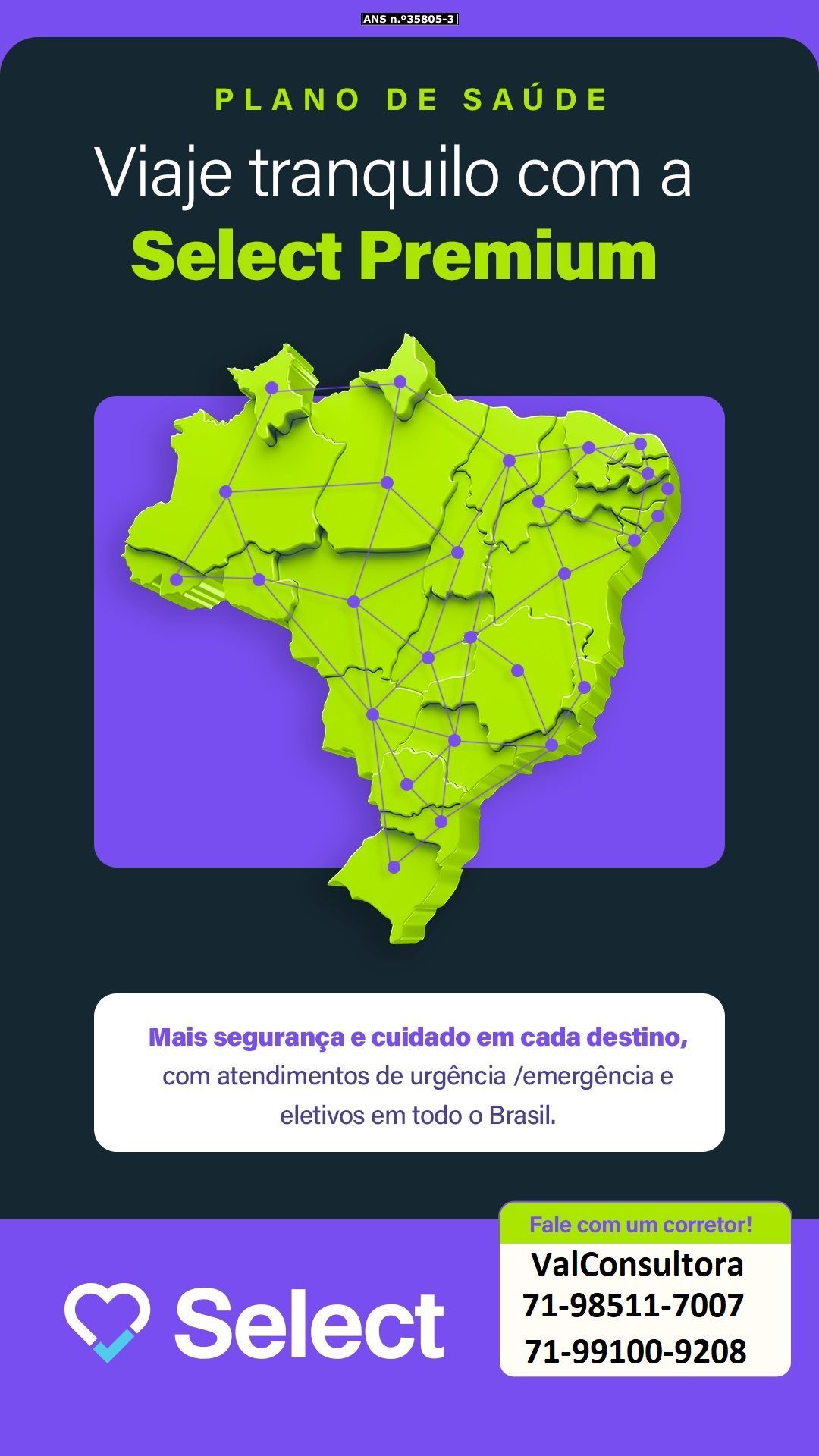 Telefone 71-99986-9102 Corretora Vendas de Plano Select Saúde para Empresas