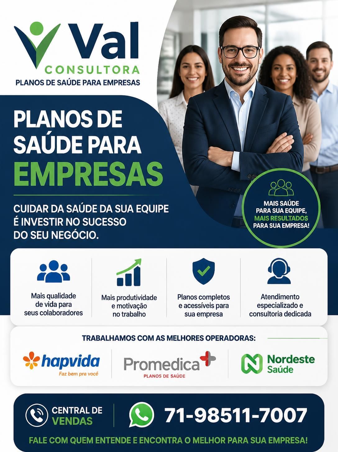 plano de sude empresarial, plano de saude para empresas, planos de saude empresariais, assistencia medica empresas, convemios medicos para empresas, valconsultora, valcorretora, corretor vendas de planos de saude, corretora vendas de planos de saude, corretor de seguros, central de vendas de planos de saude