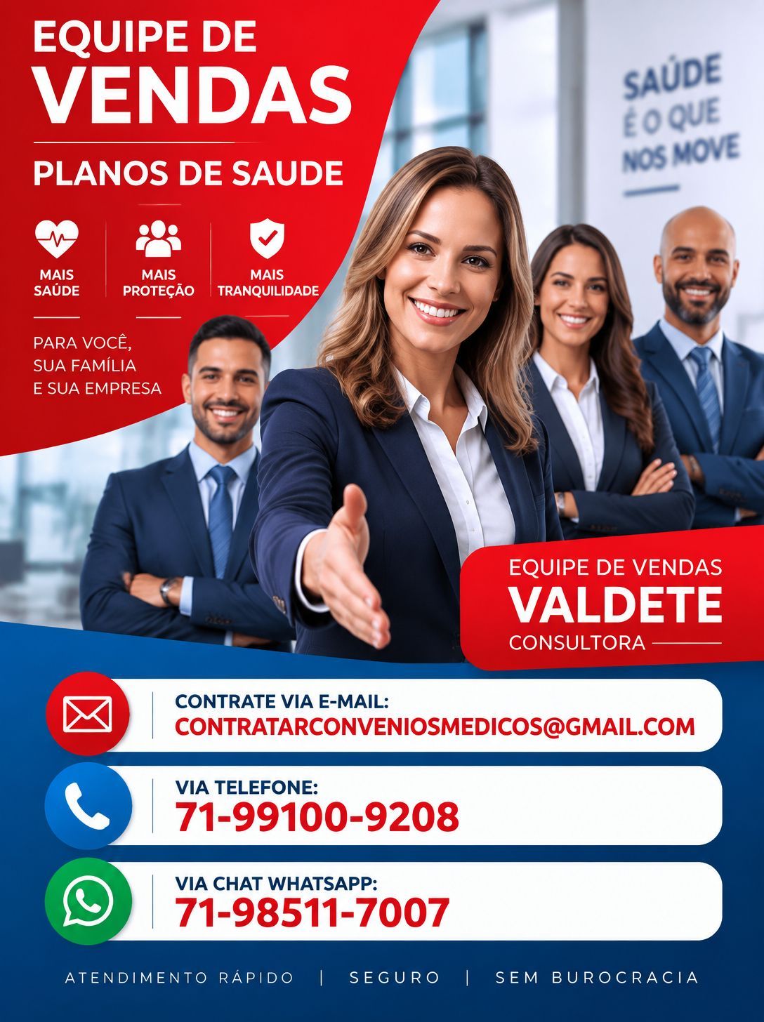 Telefone 71-99986-9102 Equipe de Vendas de Planos de Saude (Amil), (Unimed), (SulAmerica), (HapVida), (Bradesco Saude), (Boa Saude), (Hospitalar Saude), (Seguros Unimed), (Atitude Saude), (Ampla Saude), (Blue Saude). Telefone 71-99986-9102 Equipe de Vendas de Planos de Saude para Pequenas, Médias, Grandes Empresas, ValConsultora Corretora de Seguros, HapVida, Bradesco Saúde Empresarial Unimed,Corretor Plano SulAmerica Odonto, Corretor Plano de Saude SulAmerica Saude, Corretor Plano de Saude Bradesco Saude, Corretor Plano Odontologico Bradesco Dental, Corretor Plano de Saude Unimed, Corretor Plano de Saude Unimed Nacional, Corretor Plano de Saude Hapvida, Hapvida Corretor Vendas, Hapvida Corretor Salvador, Telefone Corretor Promedica, Telefone Corretor Select Saude, Telefone Corretor Nordeste Saude, Telefone Corretor Plano de Saude Ampla Saude, Telefone Corretor Proasa Saude, Telefone Corretor Plano de Saude Blue Bahia, Telefone Corretor Plano de Saude SB Saude, Telefone Corretor Plano de Saude Brasil Saude, Telefone Corretor Plano de Saude para Empresa, Telefone Correto Planos de Saude para Empresas, Telefone Corretor Plano de Saude Empresarial, Telefone ValCorretora Plano de Saude, Teleone ValConsultora Planos de Saude, Telefone Corretores Planos de Saude.
Corretora Vendas de Planos de Saude: As opções. Plano de Saude Individual, Planos de Saude Adesão Individual por Categoria Profissional, Planos de Saude para MEI, Planos de Saude PME, Planos de Saude Empresariais, Planos de Saude Corporativos, Planos de Saude Adesão por Categoria Empresarial