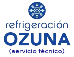 Logo de Refrigeración Ozuna en azul, con un copo de nieve dentro de un círculo.