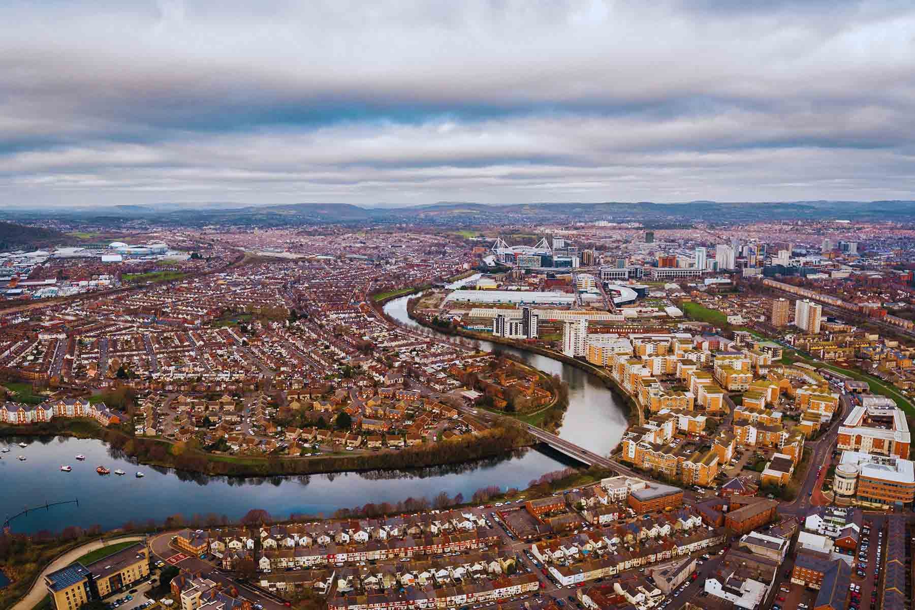 An Aerial View Of A City With A River — Tim's Towing and Transport In Cardiff, NSW