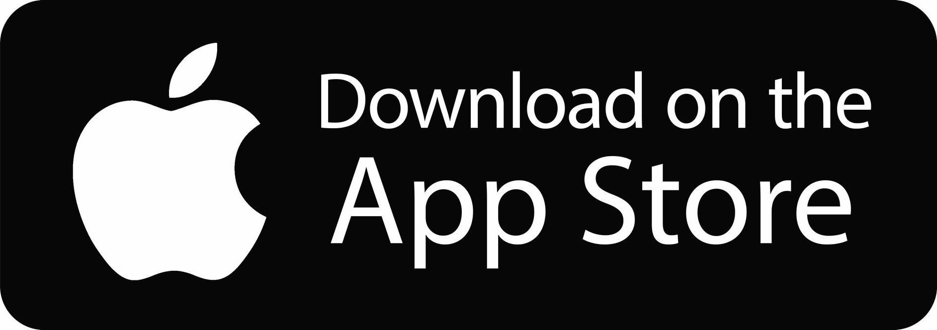 The apple logo is on a black button that says `` download on the app store ''.